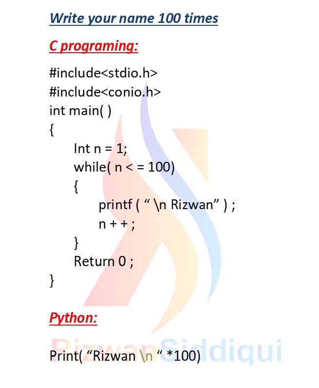 CodewithRizwan's tweet photo. Python vs c language
#python #pythonprogramming #pythoncode #pythonlearning #codewithrizwan #clanguage #clanguageprogramming https://t.co/yhaYv24OfP