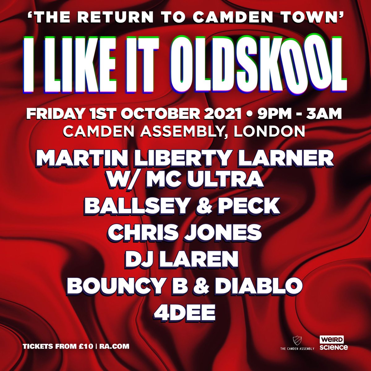 !!! 1st OCTOBER !!! Grab your tickets for this We return to our home turf Camden Town we wanna see all the locals come out for this it’s only a Tenner you can’t go wrong grab your tickets NOW b4 they go up 👉🏼 🎫  ra.co/events/1457466                    #ilikeitoldskool
