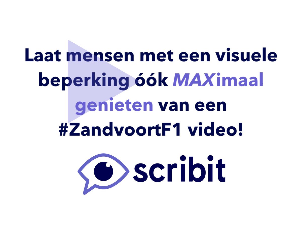 De beelden van de race en het uitzinnige publiek krijgen mensen met een visuele beperking niet mee. Met #Scribit maak je een beeldbeschrijving bij een video. 

Op zoek naar zinvol #Vrijwilligerswerk? Start dan als scribit beeldbeschrijver!

#MaxVerstappen #DutchGP
#ZandvoortF1