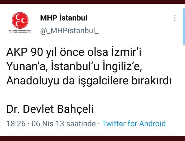 Kesinlikle katiliyorum sayin Bahceli!