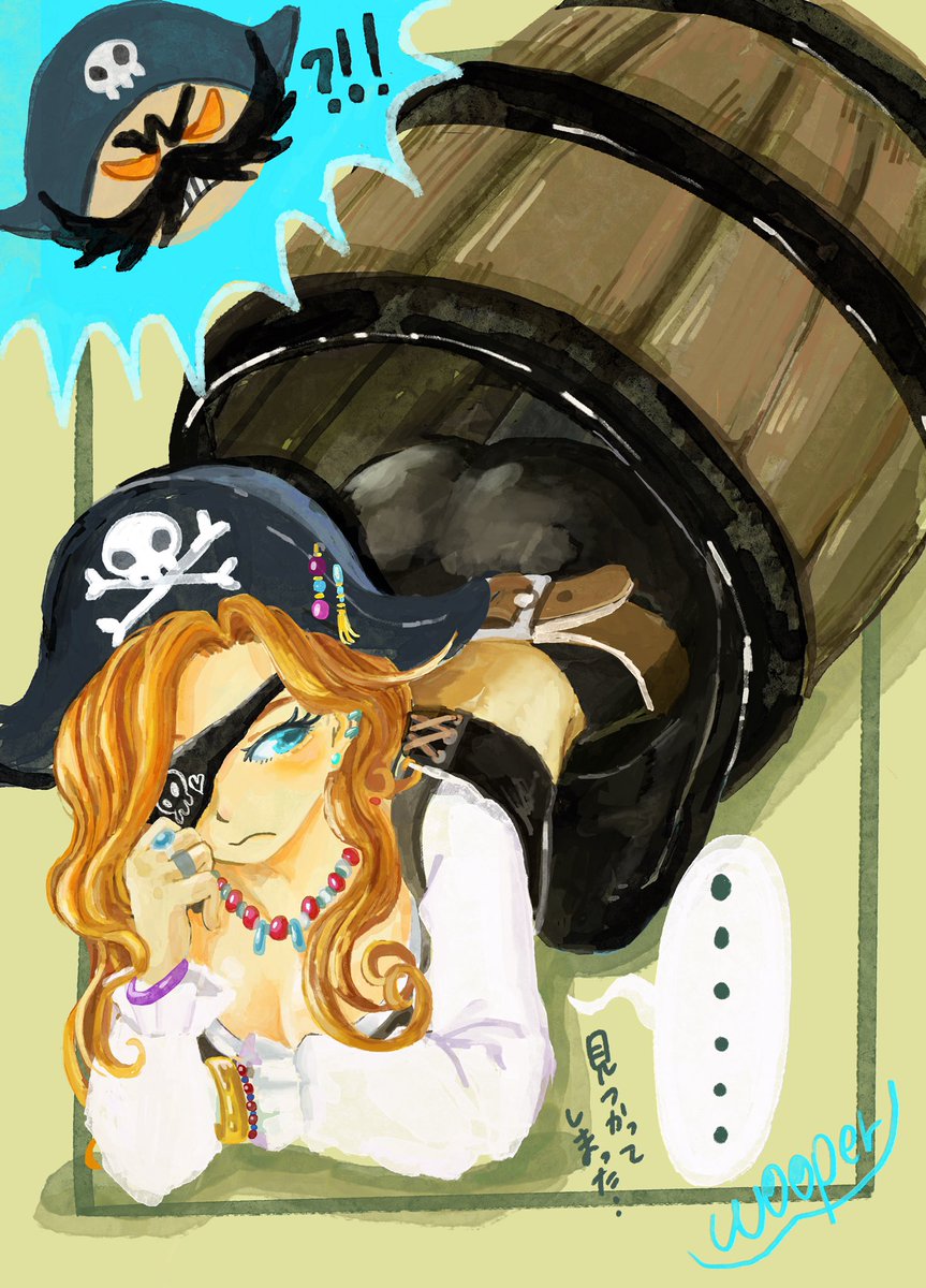 #深夜のラフ画交換会

今回のテーマは「海賊」
えむさん(@shindoi_mylife )さんのラフ画で描かせて頂きました!最近描いた女子の中ではかなり可愛く描けたと思ってます!好きなテーマで楽しく描けました🏴‍☠️ 