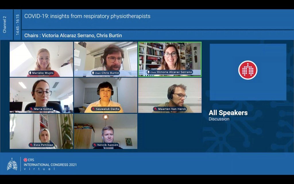 Victoria Alcaraz (@vic_alcaraz) on Twitter photo It was a pleasure to co-chair this fantastic session about #RespiratoryPhysiotherapy and #COVID19. Congrats to all speakers for your great work and thanks to my co-chair <a href="/burtin_chris/">Chris Burtin</a> for the on and off-line work.
#ERSCongress #ERS2021 <a href="/EuroRespSoc/">ERS</a> <a href="/ERS_Assembly9/">ERS_Assembly9</a> <a href="/ErsPhysios/">ERS_physios</a> It was a pleasure to co-chair this fantastic session about #RespiratoryPhysiotherapy and #COVID19. Congrats to all speakers for your great work and thanks to my co-chair <a href="/burtin_chris/">Chris Burtin</a> for the on and off-line work.
#ERSCongress #ERS2021 <a href="/EuroRespSoc/">ERS</a> <a href="/ERS_Assembly9/">ERS_Assembly9</a> <a href="/ErsPhysios/">ERS_physios</a>
