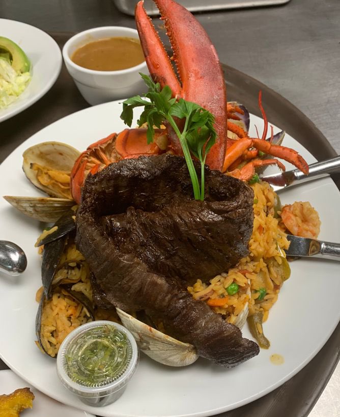 Juicy, tender, delicious. That’s our Churrasco Argentino, and if you accompany it with a lobster tail your taste buds will have a party. This is a great option for your lunch and dinner!

We are open for takeout, delivery and indoor seating. 

#OpenInPHL 
#TierraColombiana