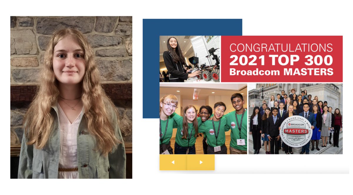 CW Science Research Institute (@cw_sri) on Twitter photo This just in, CW SRI student Rowan Rice was named a Top 300 MASTERS in the 10th annual <a href="/BroadcomSTEM/">Broadcom Foundation</a> MASTERS® — the nation’s premier Science, Technology, Engineering and Math (STEM) competition for middle school students! societyforscience.org/press-release/…
<a href="/Conradweiserasd/">Conrad Weiser Area School District</a> <a href="/WeiserMS/">Conrad Weiser MS</a> This just in, CW SRI student Rowan Rice was named a Top 300 MASTERS in the 10th annual <a href="/BroadcomSTEM/">Broadcom Foundation</a> MASTERS® — the nation’s premier Science, Technology, Engineering and Math (STEM) competition for middle school students! societyforscience.org/press-release/…
<a href="/Conradweiserasd/">Conrad Weiser Area School District</a> <a href="/WeiserMS/">Conrad Weiser MS</a>