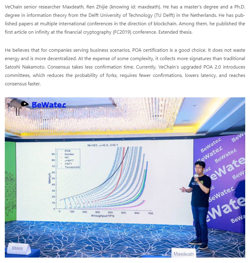 eisenreich's tweet photo. VeChain x BeWater DevCon 2021 💻

"Currently, VeChain’s upgraded POA 2.0 introduces features, which reduces the probability of forks, requires fewer confirmations, lowers latency, and reaches consensus faster." ⛓️

#VeChain $VET #VeFam #Blockchain #BeWaterDevCon https://t.co/idNBSIIUce