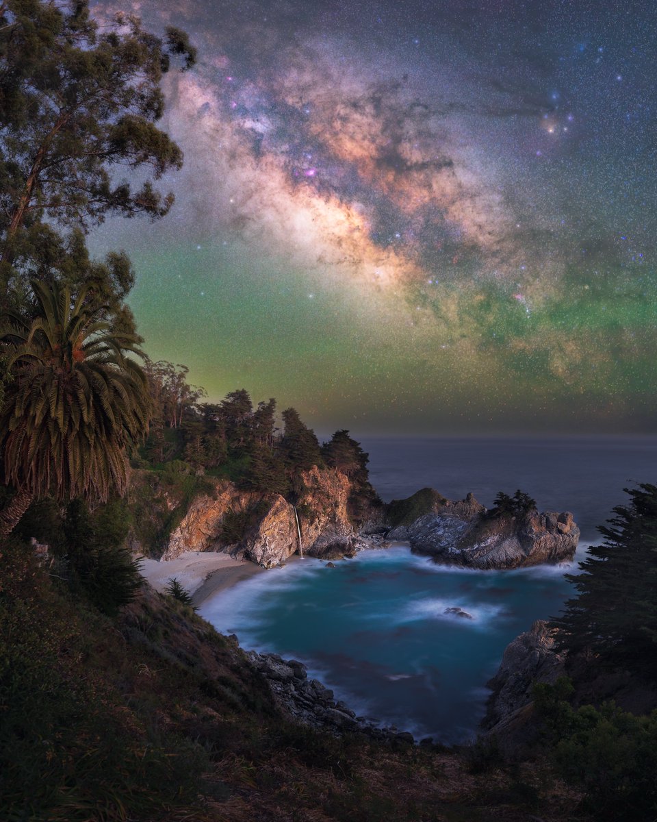 If I had to choose my favorite place on Earth this might be it. Located on the Pacific coast near Big Sur it really has everything - a beautiful cove filled with emerald waters, waterfall falling directly onto the beach, and a dark sky which shines bright with stars at night.