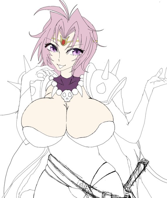 夜だし、どうしてもおっぱい描きたくなったのでスレイヤーズの白蛇のナーガ描き始めてみた…#絵描きさんと繋がりたい #イラスト練習中 