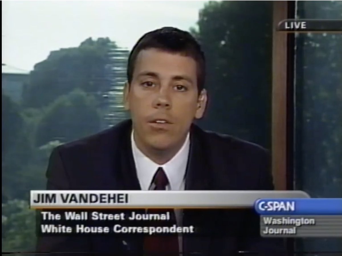 HowardMortman's tweet photo. Today they're both with @axios ...
but 20 years ago this summer (June 17, 2001), when they jointly appeared on C-SPAN, @mikeallen and @JimVandeHei were with competing news organizations.

https://t.co/B5PLDtgeOS https://t.co/zKcU1CeSKy
