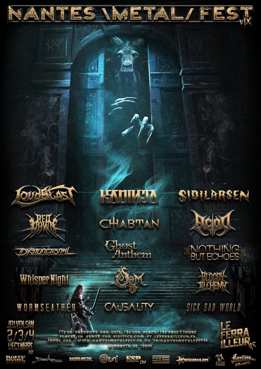 ⚔ Le #NantesMetalFest se tiendra dans 3 mois avec au programme les 30 ans de <a href="/LOUDBLAST_/">Loudblast Official</a>, la technique de <a href="/kadinja/">KADINJA</a> et la puissance de <a href="/Sidilarsen/">Sidilarsen</a> pour 15 groupes au total !