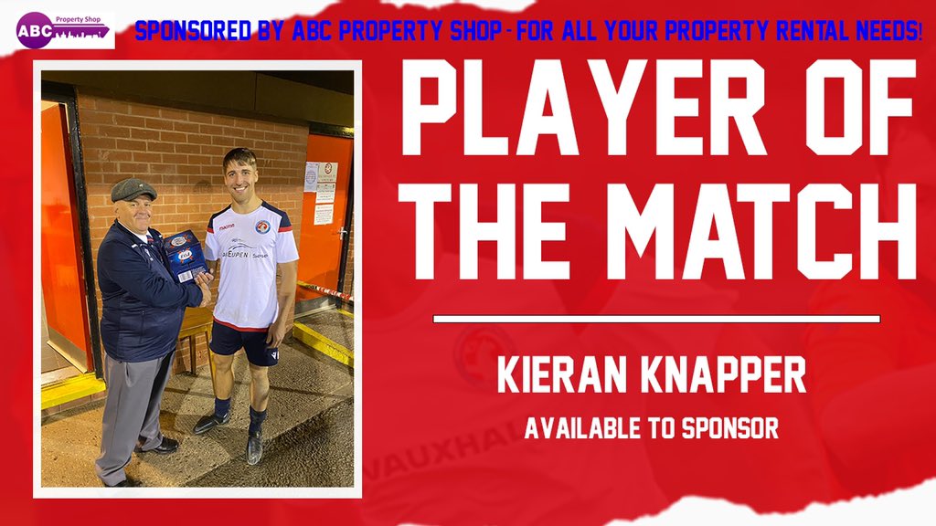 Vauxhall Motors Fc Congratulations To Friday S Abc Property Shop Man Of The Match Kieran Knapper Coym Vauxhall Motors Fc Congratulations To Friday S Abc Property Shop Man Of The Match Kieran Knapper Coym