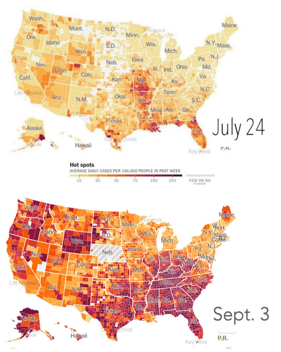 ItsCrystalSue's tweet photo. @BreeNewsome Nobody is aware of that. Everyone has tuned out of Covid news. The vaccinated stopped paying attention after the shot. And the unvaccinated are too scared to face reality.
Everyone I show this to is SHOCKED.
They had no idea things were this bad. https://t.co/XxrG9CnEKC