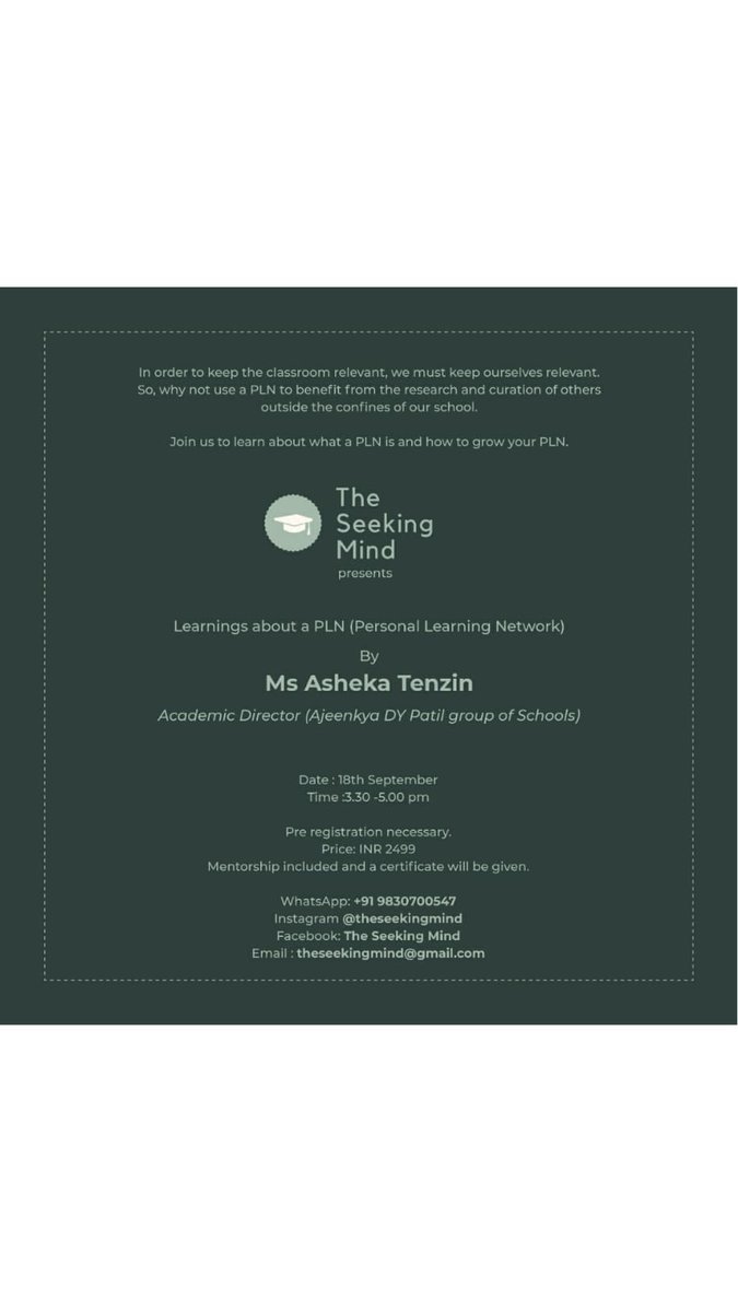 reachdebjani's tweet image. instagram.com/p/CTcDNfzo9QV/…

In order to keep the classroom relevant, we must keep ourselves relevant. 

 So, why not use a PLN (Personal Learning Network. 

Join in with @ashekatenzin 

#theseekingmind #education #personallearningnetwork