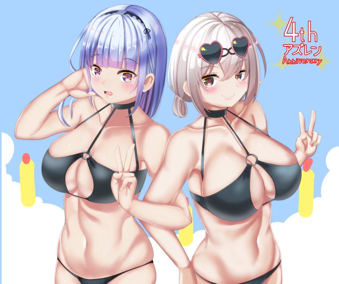 シリアスとダイドー。
シリアスの水着復刻とダイドーの水着待ってます。
 #アズレン4周年アート
#アズレン4周年 
#アズールレーン 