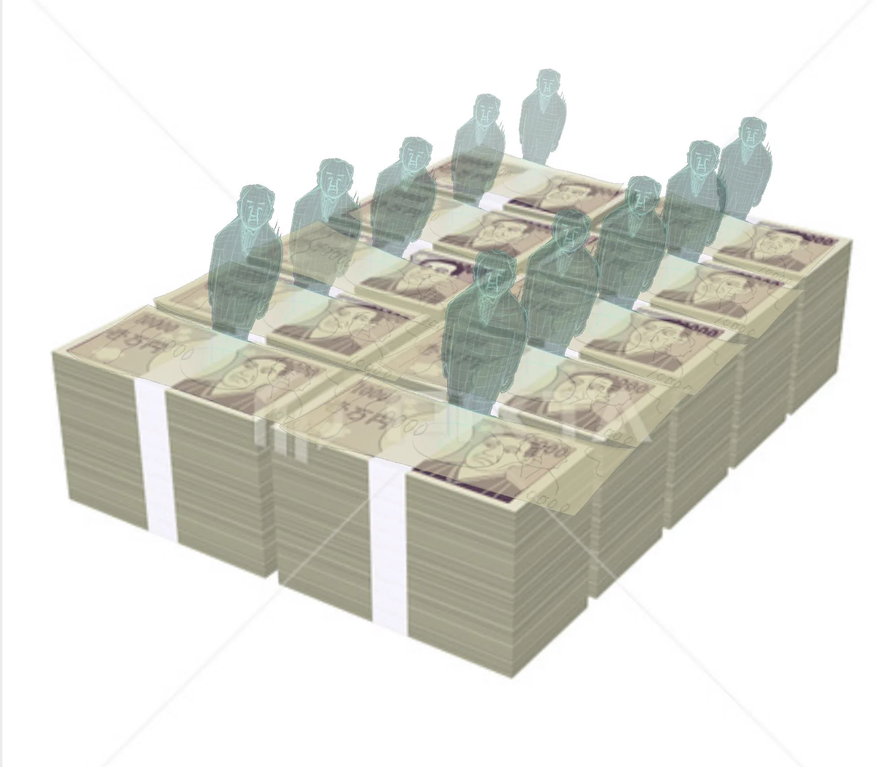 @clionemaron 札束に立ちはだかるホログラム 