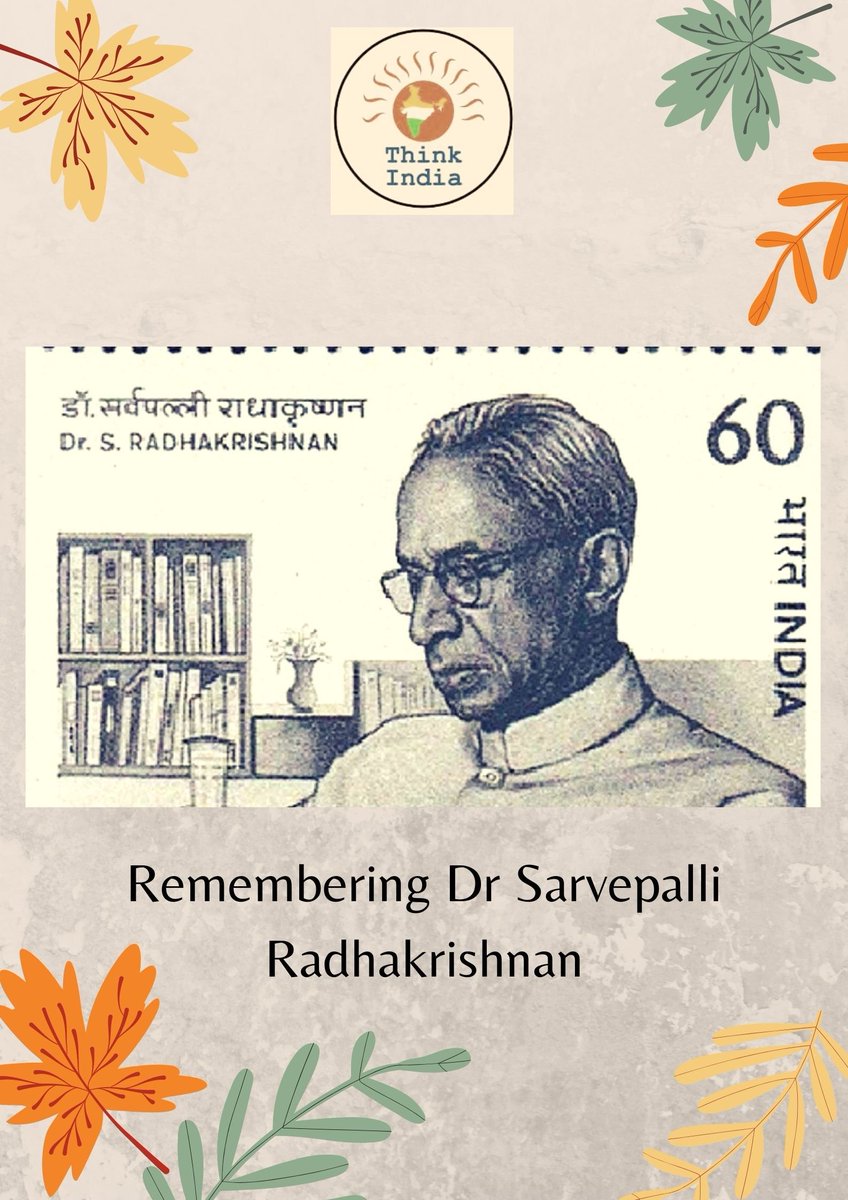 ThinkIndiaPune's tweet photo. Our tributes to Dr Sarvepalli Radhakrishnan, first Vice President of India on his birth anniversary! 
He was a renowned author and one of the most celebrated teachers who was held in high regard by his students! https://t.co/L4gBnA3j35