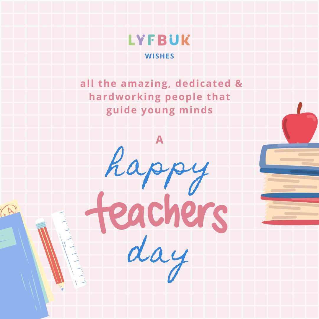 lyfbuk's tweet photo. Let's celebrate and pay respect to one of the noblest professions of the country! #LYFBUK wishes these amazing people who are more than just teachers - they're mentors, guides, and role models. Happy Teacher's Day!

#teachersday #teachers #education #teachersday2021  #kids https://t.co/6t0gMAC85j