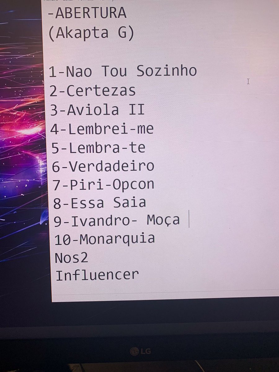 O alinhamento de ontem