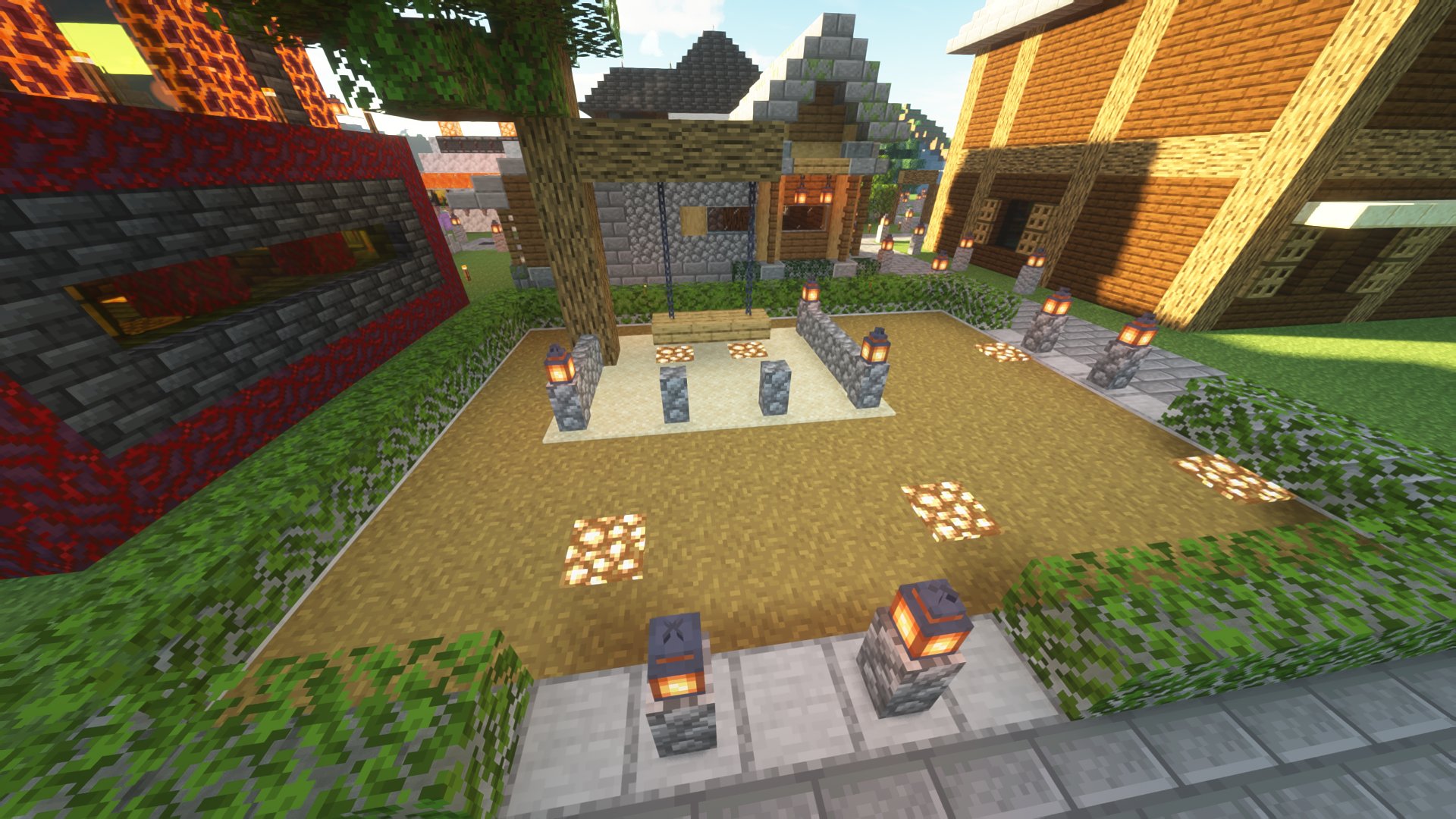 しゅうとちゃん 久しぶりに建築してみた この公園 はブランコしかない公園 Minecraft マイクラ T Co Gpyk8jeo Twitter
