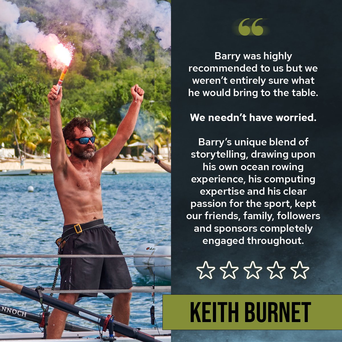Keith Burnet, CEO Global Markets for fitness giant Les Mills, decided to row the Atlantic Ocean as part of team <a href="/4AFitterPlanet/">For A Fitter Planet</a> to inspire his two boys to be brave, dream big, and to understand that anything is possible with the right passion, positive attitude and determination.