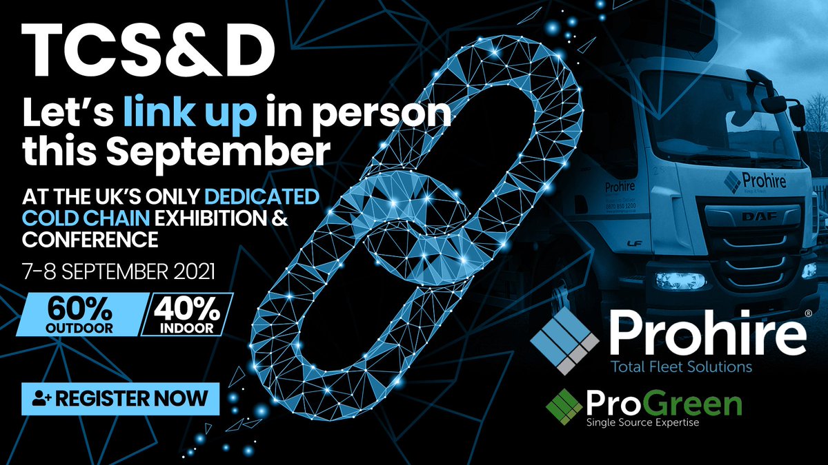 TCSDEvents's tweet image. TCS&amp;amp;D 2021 - 7-8 September 2021
Cold Chain Profile: Prohire
Twitter: @ProhireLimited
Event Website: buff.ly/2ONYq3r
#ColdChain #Event #Awards #Refrigeration #Frozen #Ambient #Chilled #FrozenFood #Pharma #Logistics #SupplyChain