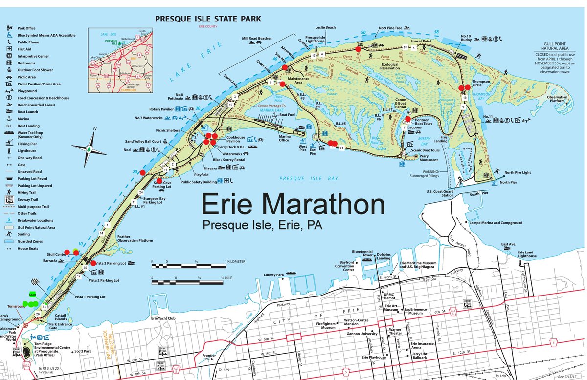 Rough map, red dot= water stop, 2 red dots+ also Gatroade.  Green dot, start and finish
