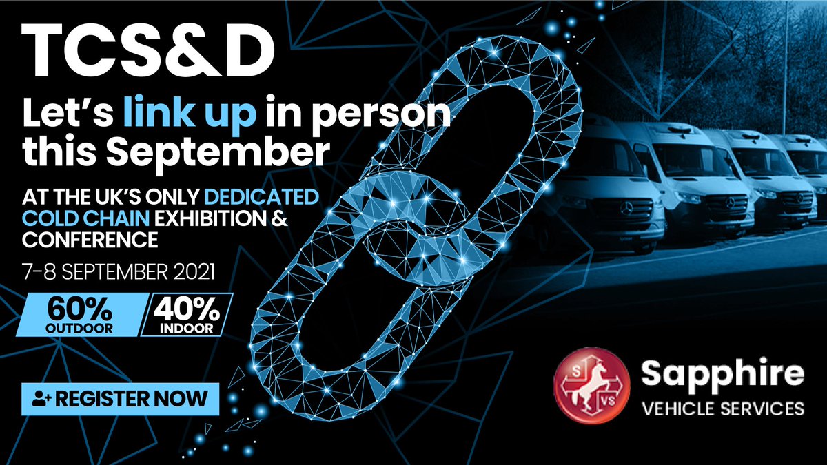 ColdChainCafe's tweet image. TCS&amp;amp;D 2021 - 7-8 September 2021
Cold Chain Profile: Sapphire Vehicle Services
Twitter: @Sapphire_VS
Event Website: buff.ly/2ONYq3r
#ColdChain #Event #Awards #Refrigeration #Frozen #Ambient #Chilled #FrozenFood #Pharma #Logistics #SupplyChain