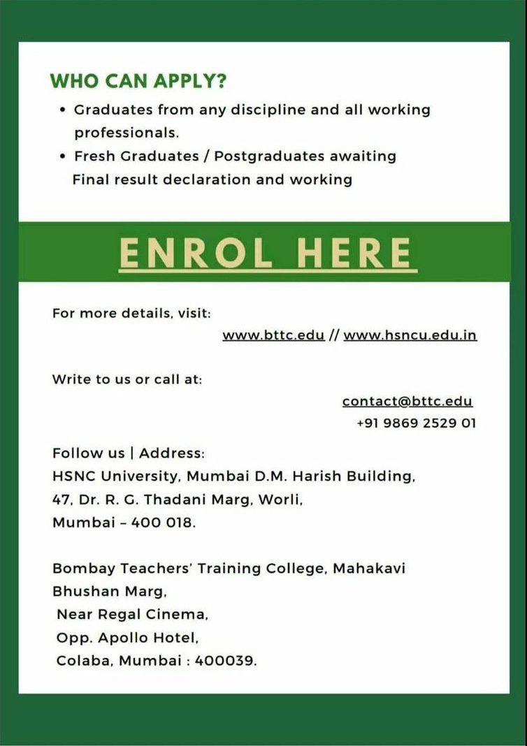 Bombay Teachers' Training College tweet media