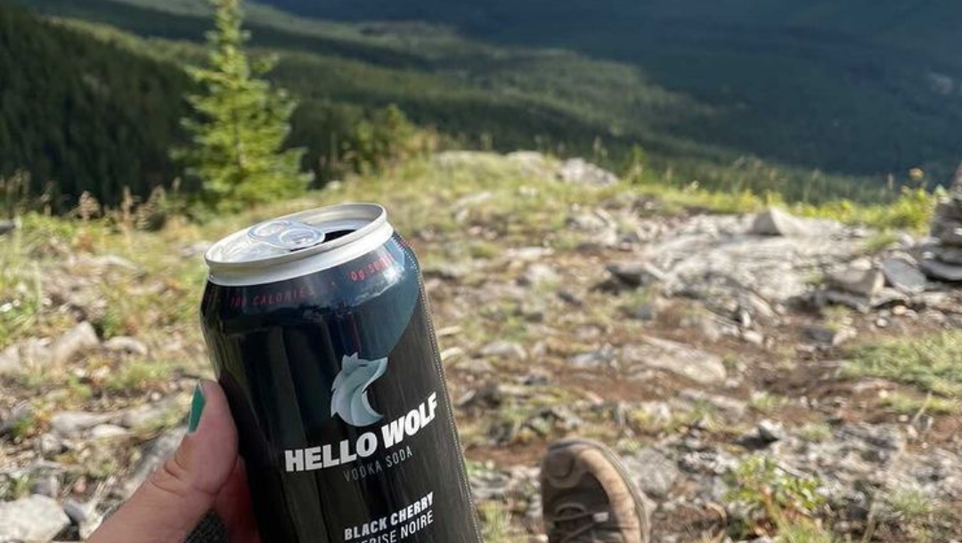 The reward. #BetterNeverSettles ⁠
⁠
Photo: @davisj85 ⁠
⁠
#DrinkHelloWolf #Weekends #HelloWolf #DrinkResponsibly #AlbertaSummers #DrinkAB #DrinkYYC #Banff #hike #mountains #hikingadventures #camping #wilderness #mountains