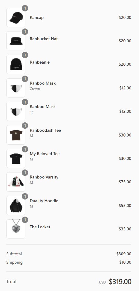 ZoeTheSqueakAlt's tweet photo. Well the deed is done. Finally got my Ranboo merch :D I got through to the site using a VPN lol. I of course needed the entire collection. I just hope the size guide is accurate and it all fits 😅 https://t.co/o717ILJSxF