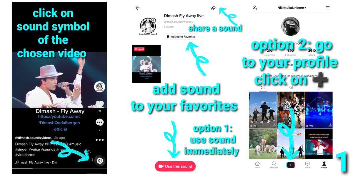 nikitaLila's tweet photo. Thread: Using sounds on Tiktok in your video
It's important to use sounds, because those videos will be collected in a folder, shown when someone clicks on the sound
Sounds can be taken from Dimash or for example this account https://t.co/dCIYkRlre2 or from Tiktok Soundbar
1/6 https://t.co/zZ95AUD19t
