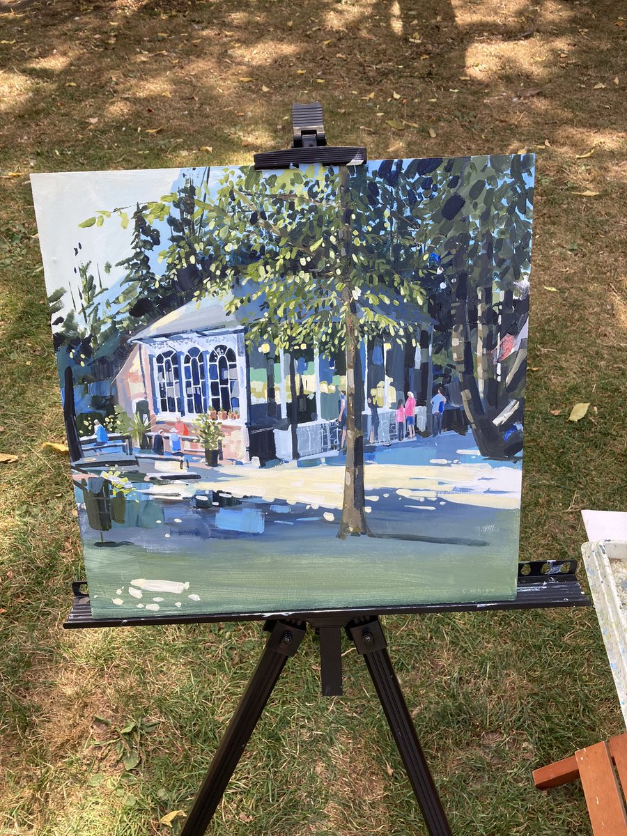 What a great day in #jephsongardens, #leamingtonspa at the inaugural <a href="/WarwickshireOS/">Warwickshire Open Studios</a> plein air painting day.

Despite being perched on the most uncomfortable stool known to man I had a great day and even won a prize.

Thank you to everyone that worked so hard to make it happen 😃
