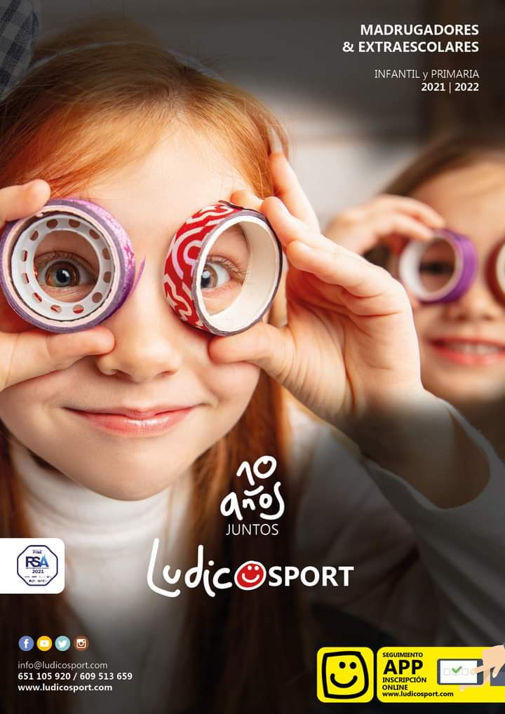 ¡INSCRIPCIONES ABIERTAS CURSO 2021-2022!
(Para acceder al ALTA ONLINE pulsa sobre tu colegio en la sección CENTROS desde nuestra página web ludicosport.com)

#extraescolares #madrugadores #deporte #cultura #música #ocioytiempolibre #idiomas #educación #animación