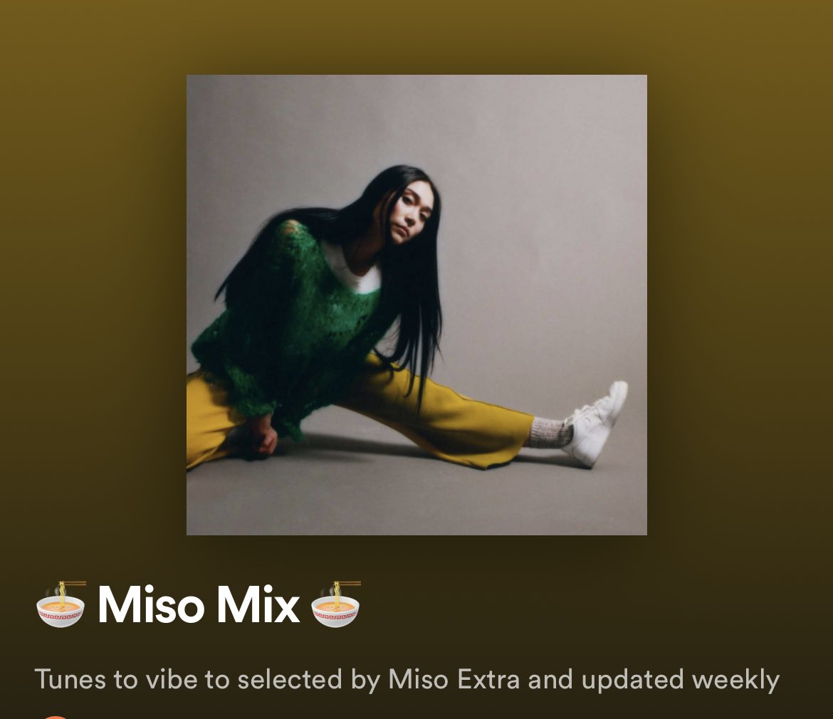 Vibe to my weekly 🍜 Miso Mix 🍜 Spotify playlist !
Recommendations welcome and dancing optional. Link in bio 🏎💕