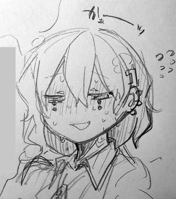👊は倫理がクソで地頭が良いヤベエDQNですが✏に対してだけドポンコツになってほしい幻覚です 聞いてくれてありがとうアロエリーナ これは前に落書きした照れ顔です 