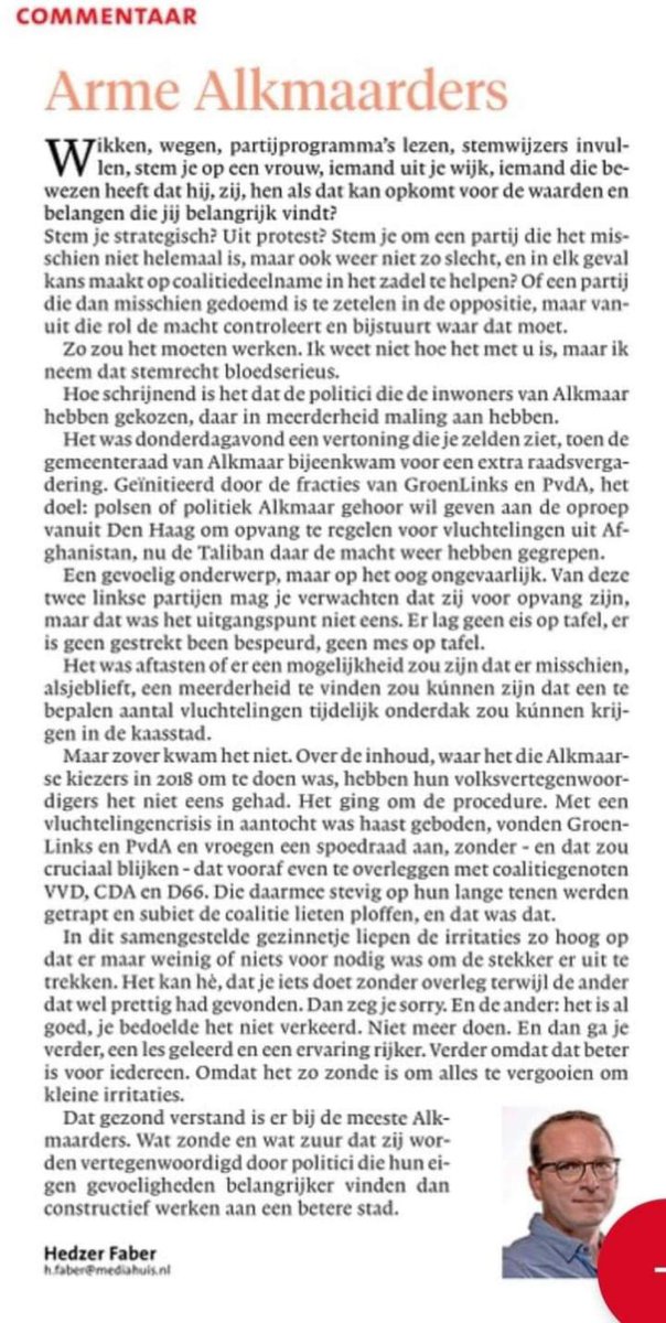 Zo rollen de politici van #Alkmaar, waar #xenofobie en #machtsspelletjes hand in hand gaan. 
De show is een half jaar voor de #gemeenteraadsverkiezingen al begonnen. Deze lieden beweren u te vertegenwoordigen, maar kennen slechts #partijbelangen.  nhnieuws.nl/nieuws/291152/…