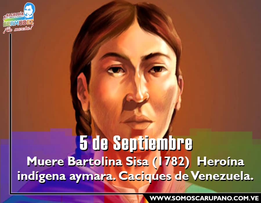 AlcBermudez_'s tweet photo. #TalDíaComoHoy
El #5Sept del año 1782, murió Bartolina Sisa, insigne heroína indígena que fue torturada, asesinada y descuartizada por los conquistadores españoles el 5 de septiembre de 1782.
#UnidadPorLaPatria
#Heroína #BertolinaSisa #Indígena #Aymara #Casique #Venezolana https://t.co/8LoaLQ2zM3