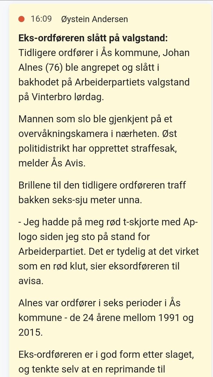Nok et voldelig angrep på personer som driver valgkamp for Arbeiderpartiet.