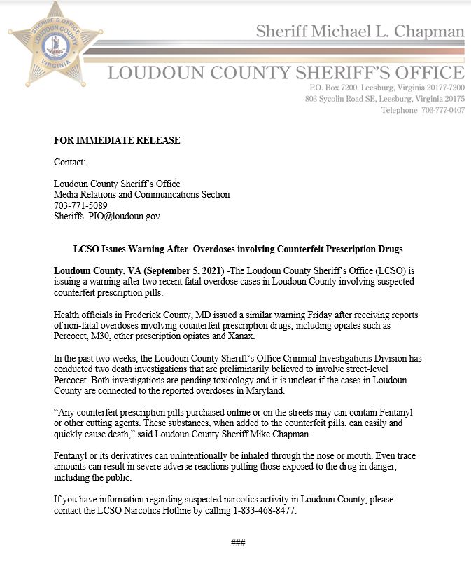 Loudoun County Sheriff's Office tweet media