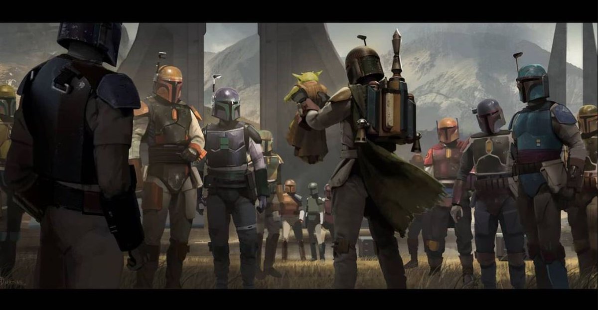 spoiler4you's tweet image. the og concept art that convinced Disney execs to greenlight production of The Mandalorian: