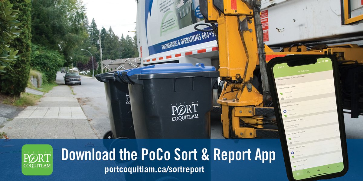 CityofPoCo's tweet photo. Reminder🚛 that your waste collection 🗑️ days will be different this coming week due to Labour Day on Monday!
With the Sort & Report app♻️ you can set up reminders, verify which bin to put your items & report City service issues.
https://t.co/buhFMXRo9z
#CityOfPoCo #SortItRight https://t.co/n8ez3vt6MO