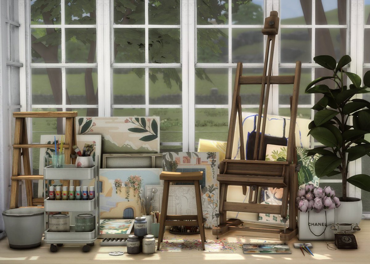 pleurosims's tweet photo. Art room in progress! #Sims4 #ShowUsYourBuilds https://t.co/A53w6JnUOo