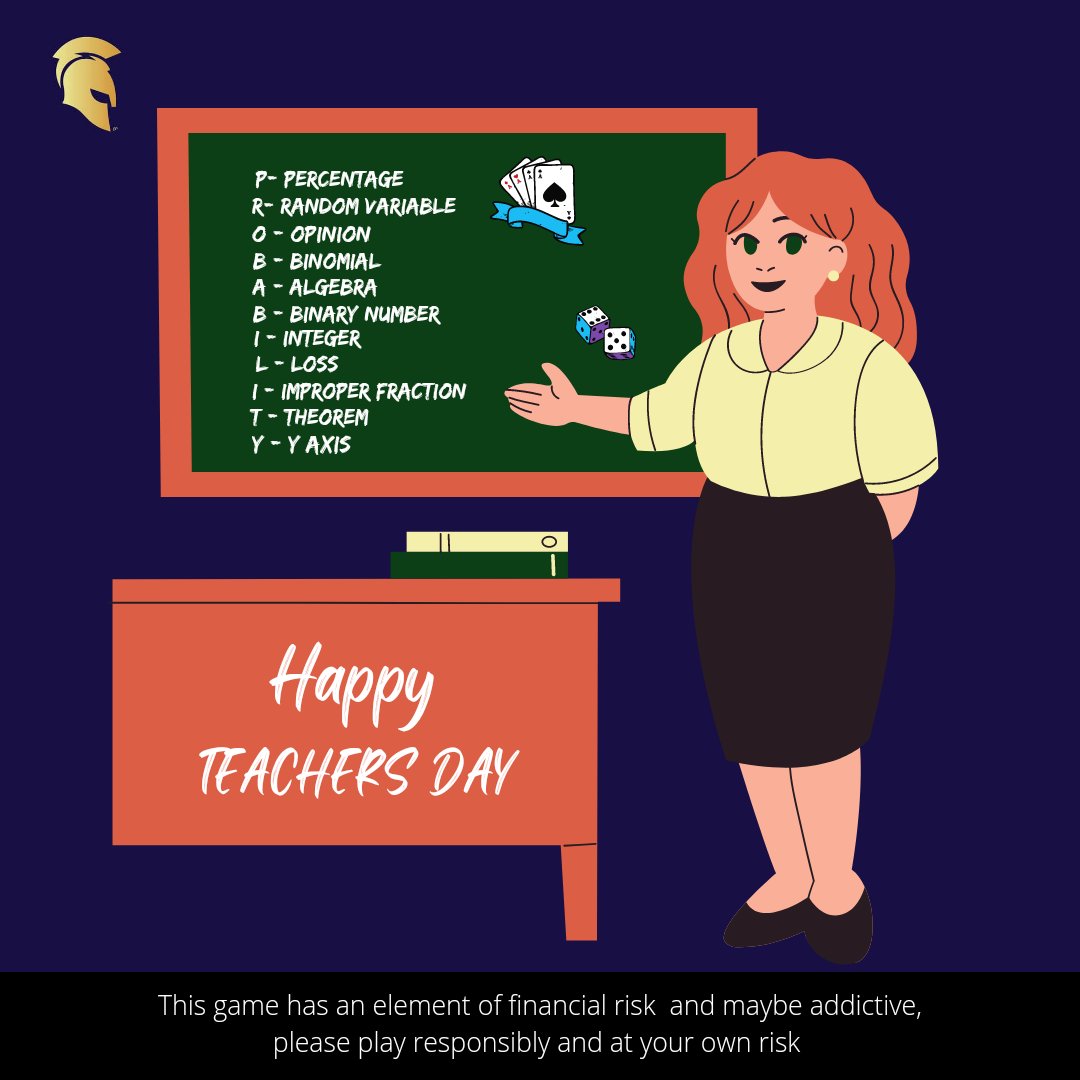 begin Conquest gravity Spartan Poker News on Twitter: "Wishing a very happy teacher's day to the  one who taught us calculations and probability to win or loose . . .  #teachersday #teacher #teachers #poker #pokeronline #
