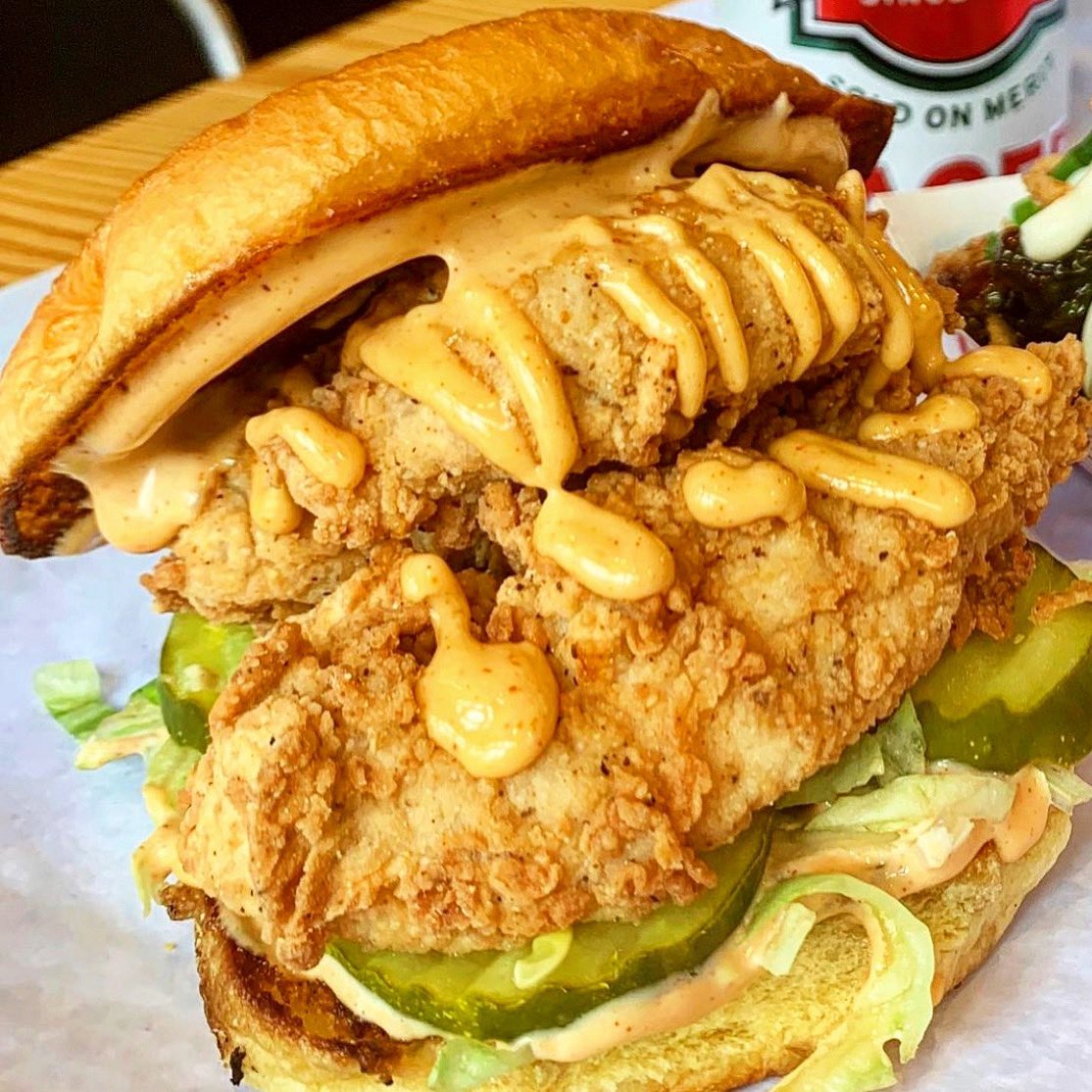 Our buttermilk fried chicken sandwich always makes me drool😋

Open til 8 today. Order online for curbside pick up and delivery: tillyscheesesteaks.com

*OPEN WED-SUN // CLOSED EVERY MON &amp; TUES*

*OPEN DAILY IN #PROVIDENCE 12-9PM! <a href="/TillysPVD/">TillysPVD</a> * 

#food #RhodeIsland #restaurant