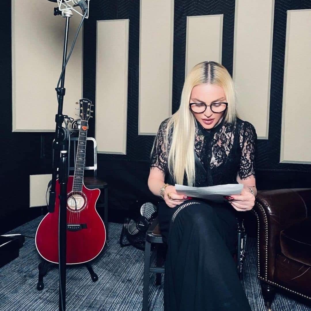 « In The Stu with my Boo………♥️♥️🎙🎶🎸🎧 » -Madonna #ahla_malik