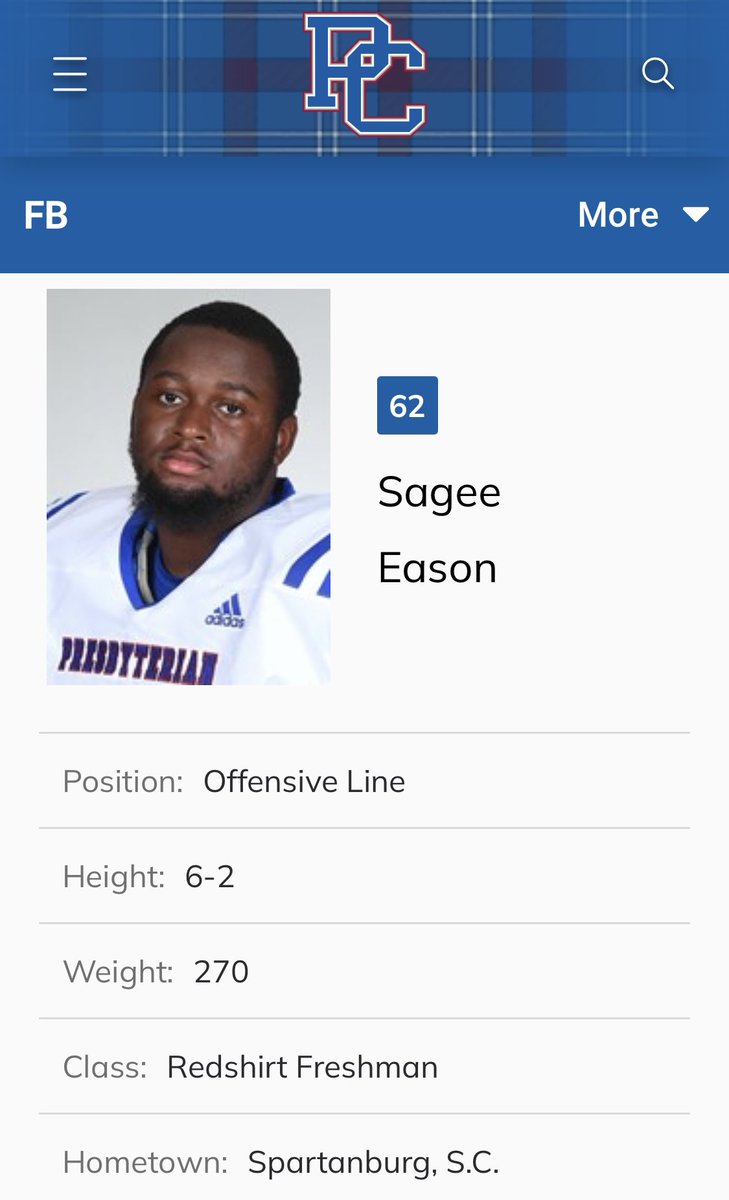 VECVikings's tweet photo. CONGRATULATIONS to VEC alum/SHS 2020 grad, Sagee Eason for the “W” @presbycollege 
Your @SchoolDistrict7 Viking Early College “VEC” FAM is STILL supporting and following you on your “Blue Hose” journey. #FutureChemist @Season_51 @SHSvikings @SHSVikingsfb @OneAcornInspire https://t.co/vFhQeVkabk