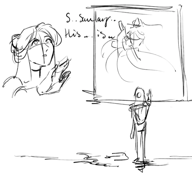 [Behind the scene]
Recent events started out quite differently.
This was the first draft of Xie Lian discovering the giant poster 