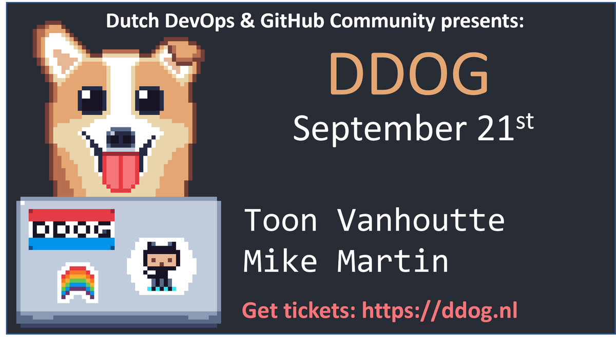 ddog_nl's tweet image. September 21st, there will be a new virtual meetup for the Dutch #DevOps &amp;amp; #GitHub community! 🐶

Automate your Azure infrastructure with Bicep and Azure DevOps! 🐕 @ToonVanhoutte  

The Fifth Element - Azure Secure Devops 🐕@TechMike2kX 
 
More info: 🐩 ddog.nl