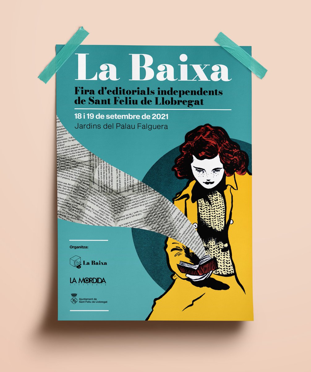 📚Neix <a href="/firalabaixa/">La Baixa</a>, la Fira d’editorials independents de Sant Feliu de Llobregat.

📅Els dies 18 i 19 de setembre us esperem als Jardins del Palau Falguera, on podreu triar i remenar llibres de tota mena.

💥Aviat compartirem la programació sencera #StayTuned

Cartell de <a href="/mlfouz/">Mari Fouz</a>
