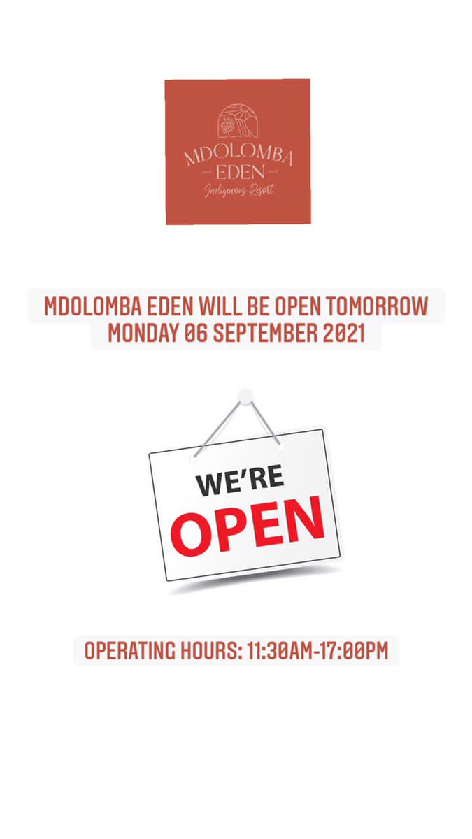 We're open tomorrow! 06 September 2021!!