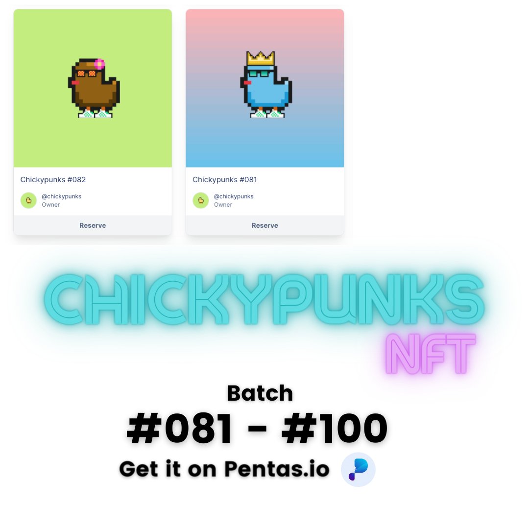 chickypunksNFT's tweet photo. The batch #081 - #100 has been minted!. Ready to be adopted tonight at 09.00 pm (MYT) 

Stay tuned! 🙌🏻☺️

🐥 Get it on @pentas_io  : https://t.co/yRZA1iTu02 

#chickypunksNFT #malaysianft #pentasio https://t.co/4Uaum43AAt